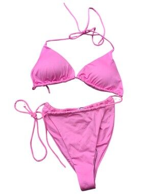 Monica Hansen Beachwear Metallic Pink Bikini